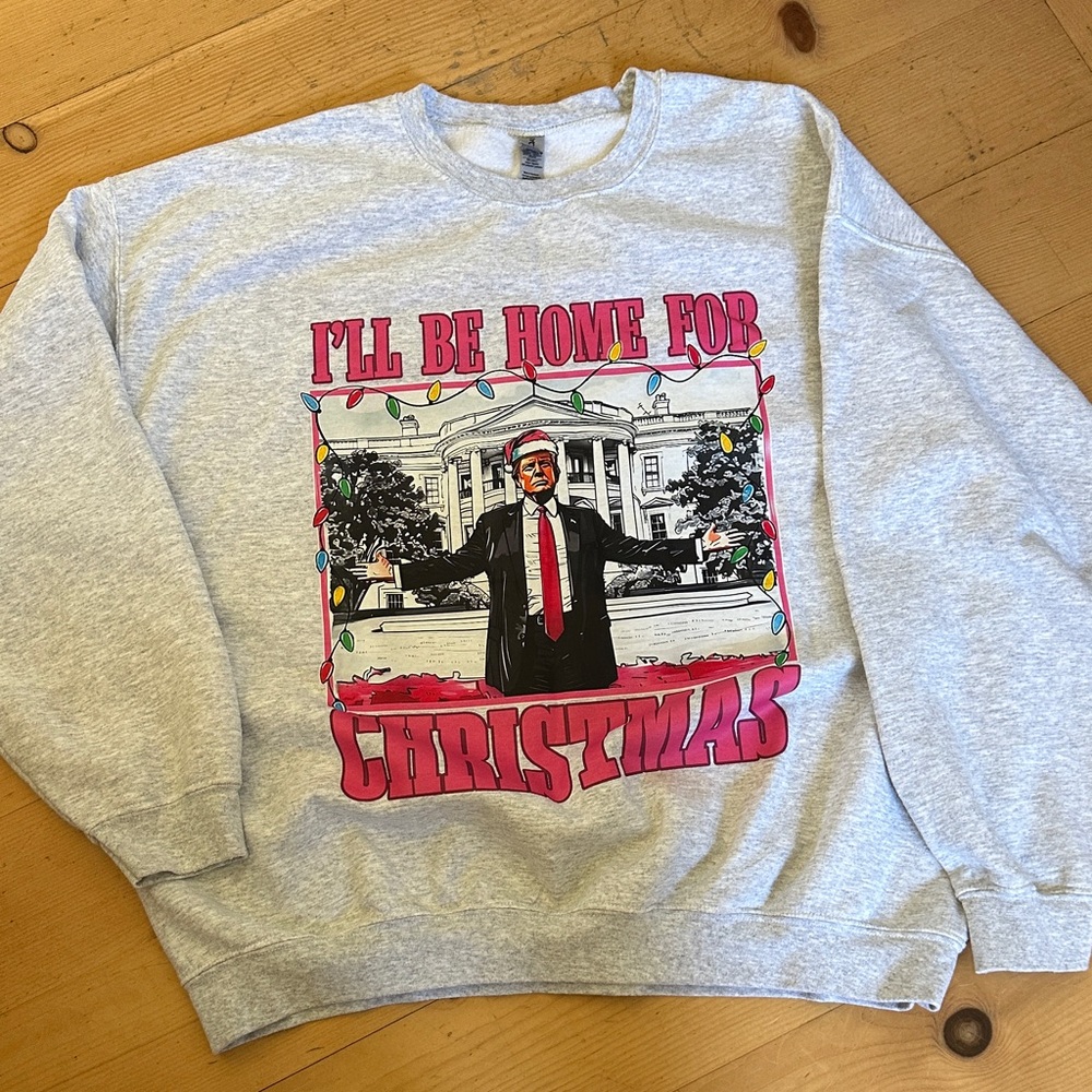 🔺Gray Christmas Graphic Sweatshirt